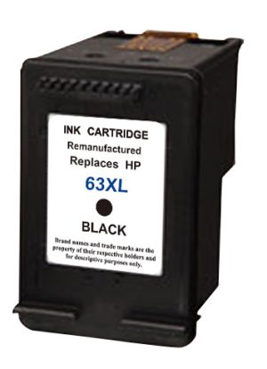 Remanufactured HP 63XL F6U64AA Black Ink - High Yield Cartridge