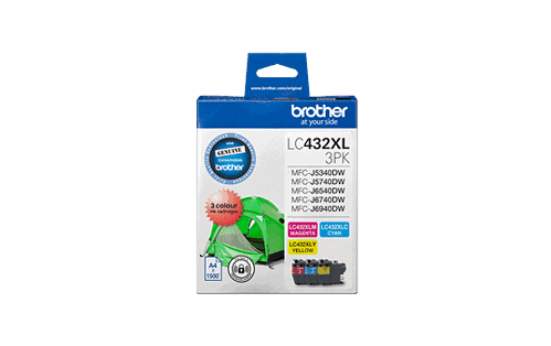 Brother LC432XL3PKS 3-Pack High Yield Ink Cartridge (C/M/Y)