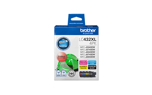 Brother lc432xl4pks 4-pack high yiel ink cartridge (b/c/m/y)