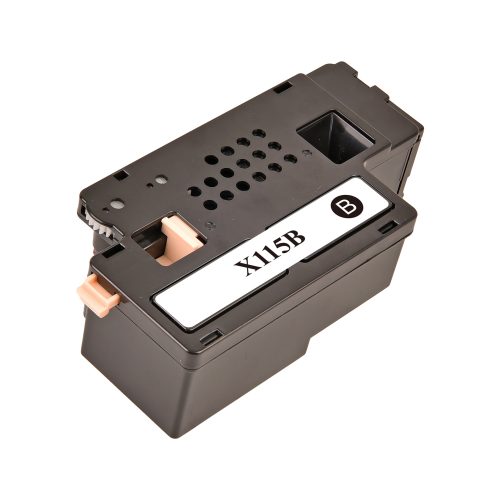 Black inkjet printer cartridge isolated on white.