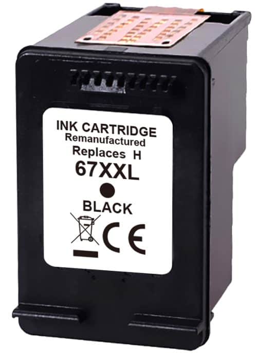 Remanufactured hp 67xxl 3ym59aa black ink - extra high yield cartridge