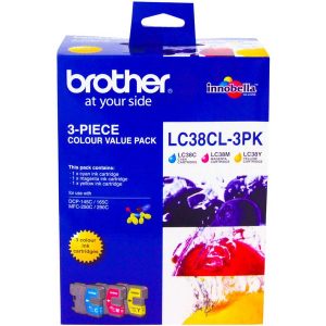 Brother LC38CL3PK CMY Colour Ink Cartridges (Triple Pack)