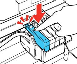 Inserting epson ink cartridge