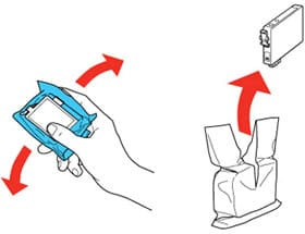 Preparing new epson cartridge