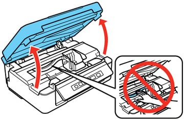 Opening epson printer to access ink cartridges