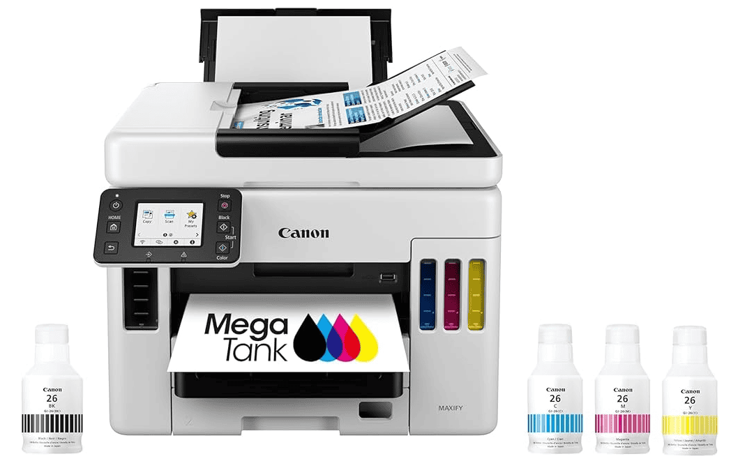 Ink tank printer with refill bottles